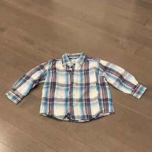The Children’s Place Kids Plaid Button-Down Shirt - Blue, White, and Orange